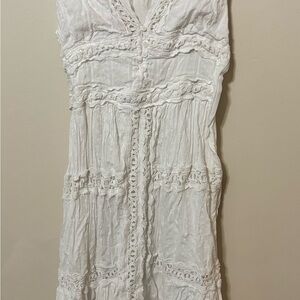 Altar'd State White Lace Midi Dress